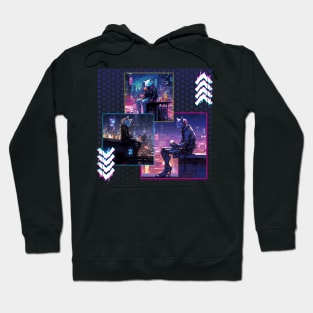 Cyberpunk 2077 Video Game Cat Printed T-shirt for Gamers Who Play Cyberpunk Shirt With Cats For Gamer Playing Video Games With Cats On Shirt Hoodie